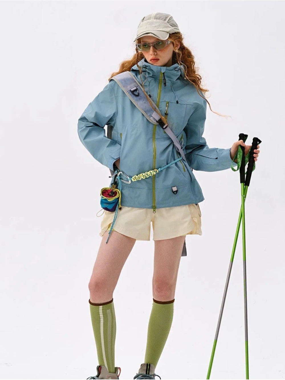 GONGGAR AshNest - Unisex Windproof & Waterproof Hard Shell Jacket in Sky Blue - Picture 4 of 14